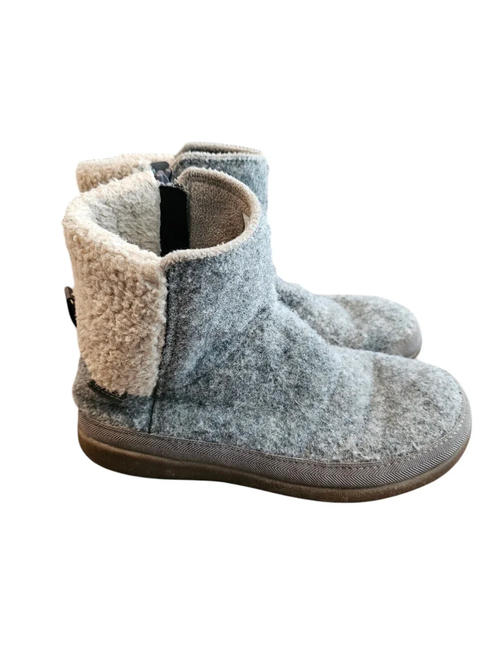 Women's Size 6 Chaco Revel Tall - GREY Wool Sherpa Zip Boots
